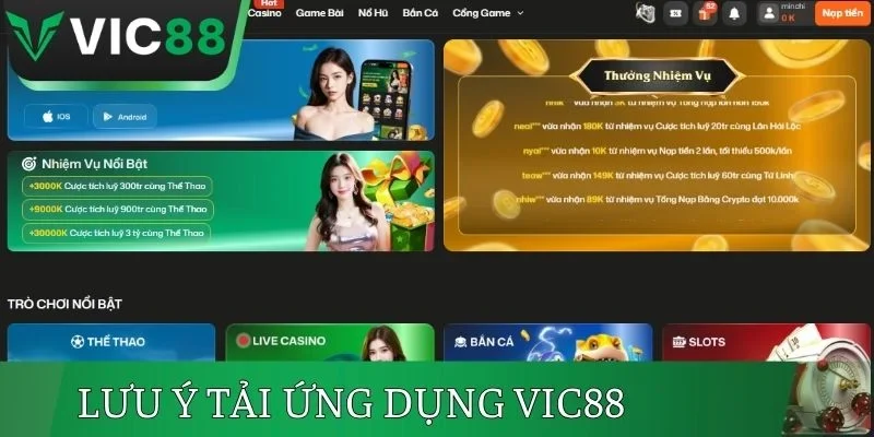 Lưu ý quan trọng khi tải ứng dụng VIC88